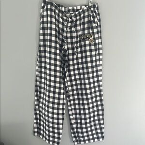 Black and White Checkered Joggers with Elastic Waistband “BRUINS”